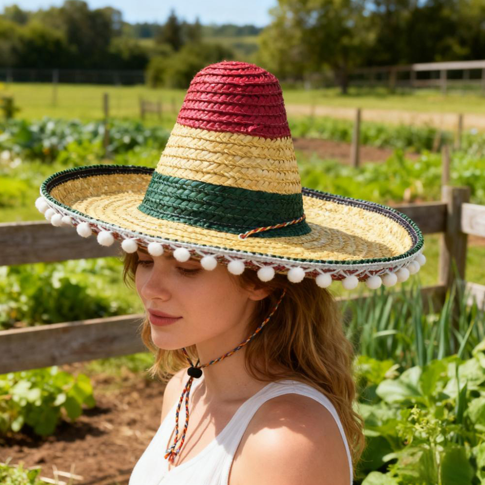 Mexican Straw Hat Carnival Wid - Sun Hat Wide Brim avis et prix