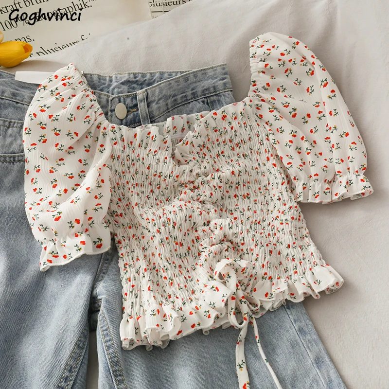 Blouses Shirts Women Floral Dr - Crop Blouse Linen avis et prix