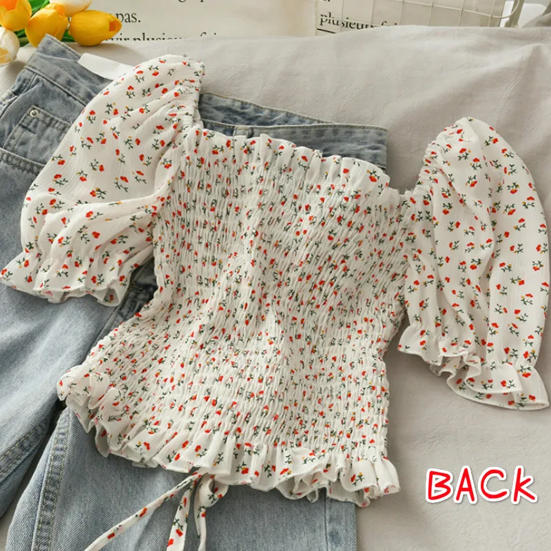 Blouses Shirts Women Floral Dr - Crop Blouse Linen avis et prix
