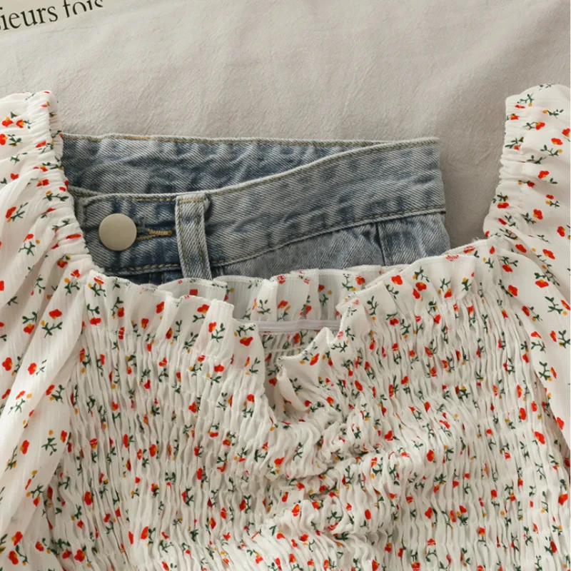 Blouses Shirts Women Floral Dr - Crop Blouse Linen avis et prix