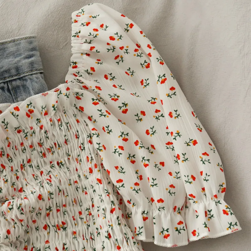 Blouses Shirts Women Floral Dr - Crop Blouse Linen avis et prix