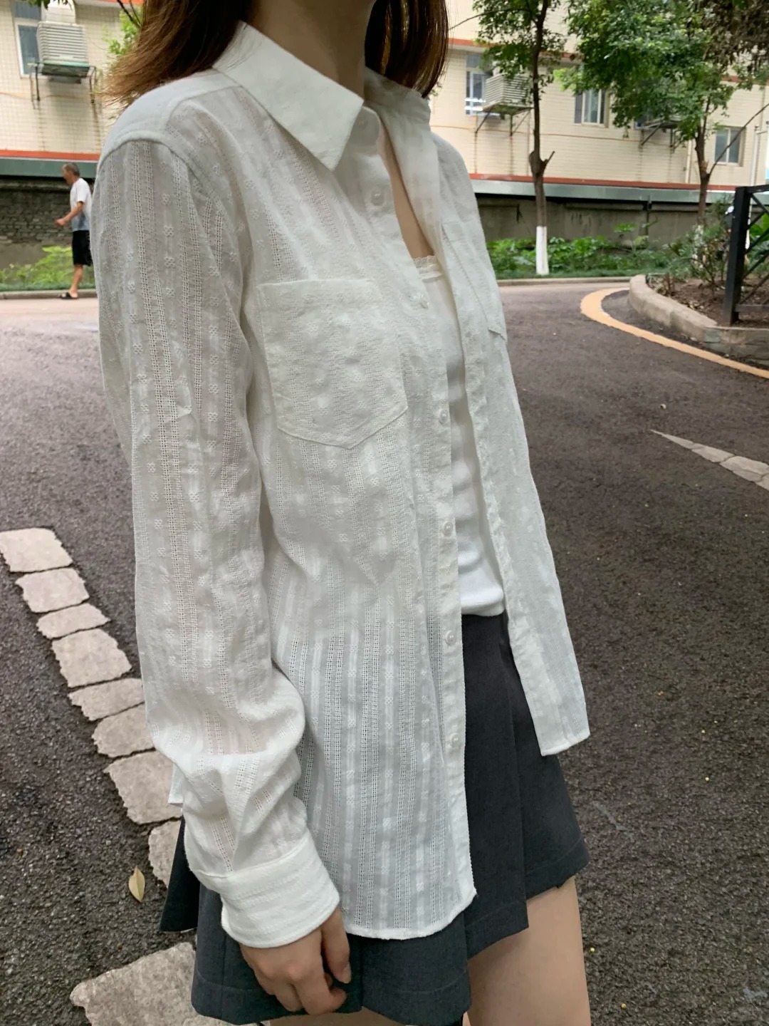 Linen Cotton Collar Buttons Bl - Crop Blouse Linen avis et prix