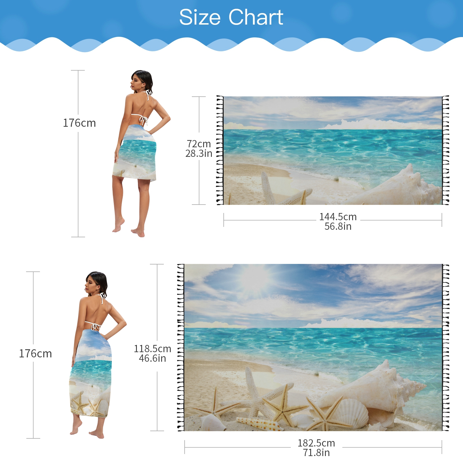 Sexy Women Chiffon Swimwear Pa - Sarong Pareo Wrap avis et prix