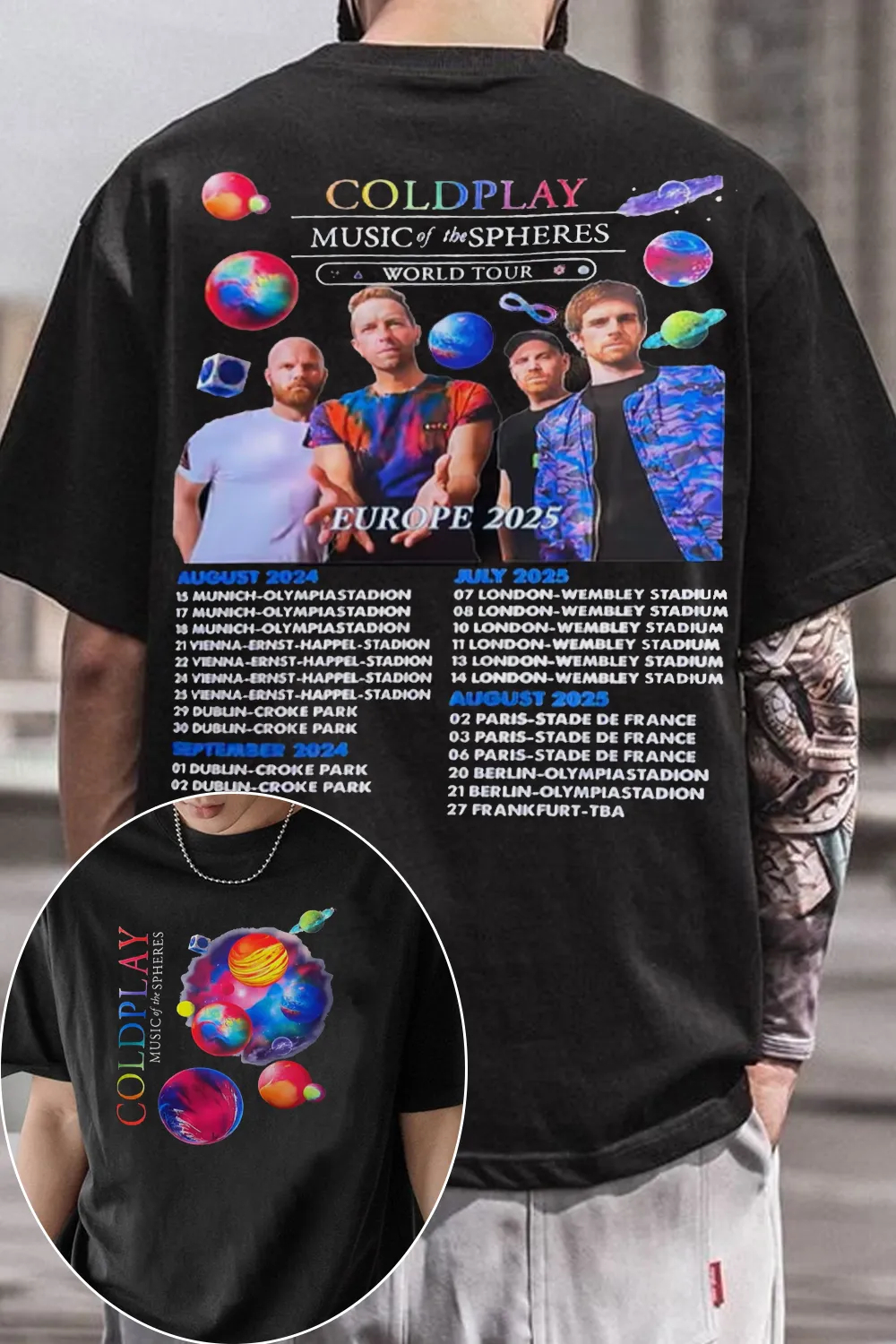 Uk Band Cold-plays TShirt Mens - Womens Summer Clothing Uk avis et prix