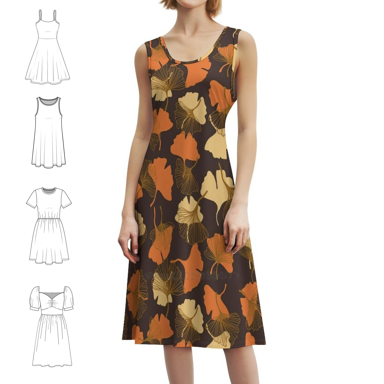 Fall Leaves Bohemian Sleeveles - Summer Clothing For A Beach avis et prix