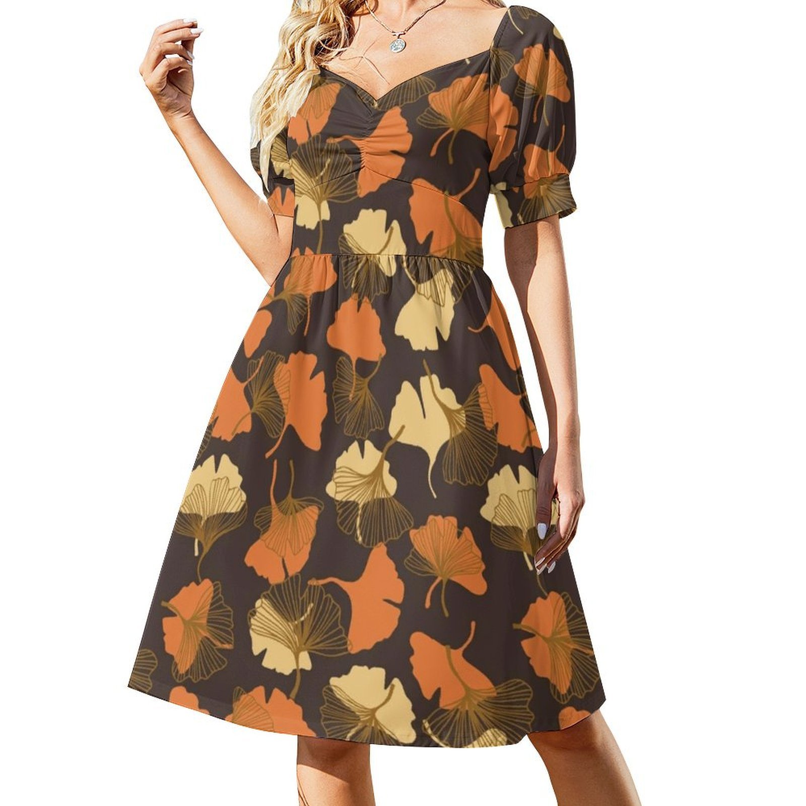 Fall Leaves Bohemian Sleeveles - Summer Clothing For A Beach avis et prix