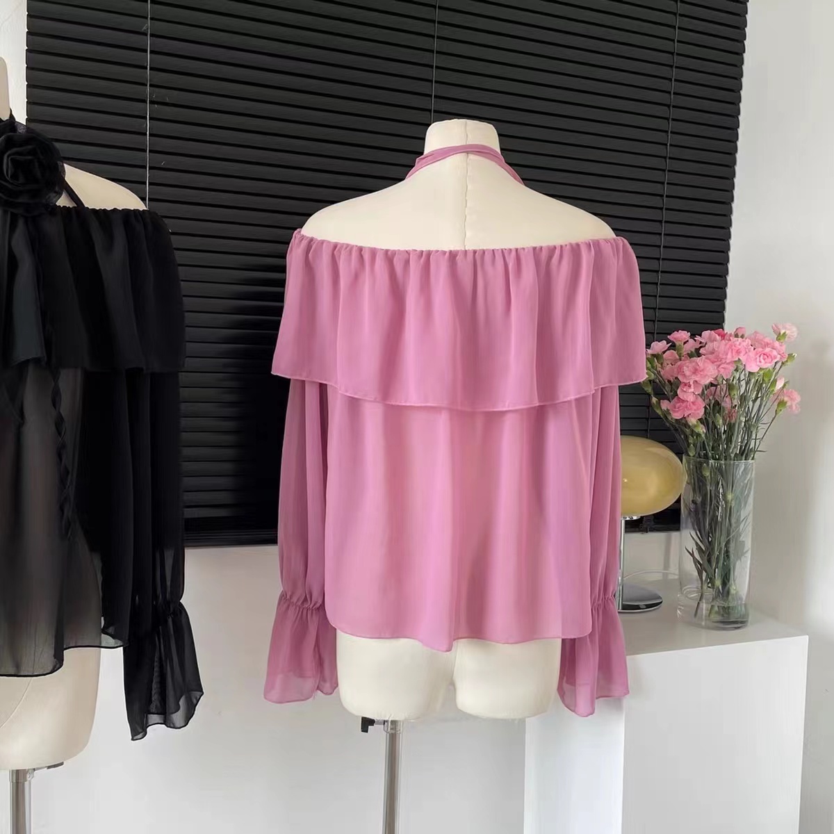 Blouses Women Slash Neck 3D Fl - Crop Blouse Linen avis et prix