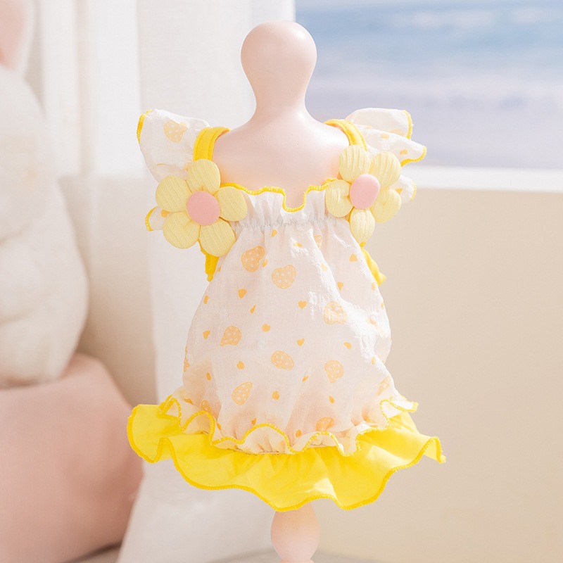 Yellow Love Dog Clothes Summer - Soft Summer Yellow Clothing avis et prix