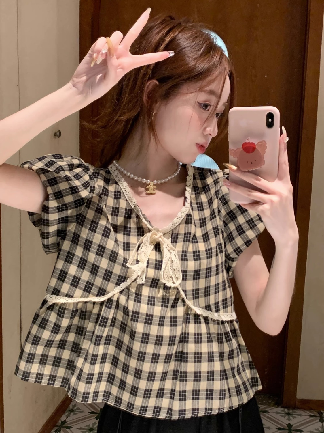 Blouses Women Plaid Vintage Li - Crop Blouse Linen avis et prix