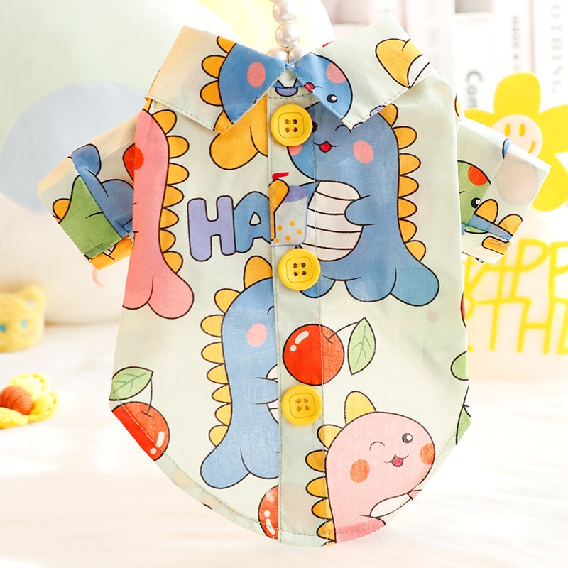 Cartoon Dinosaur Pet Shirt Thi - Summer Dog Clothing avis et prix