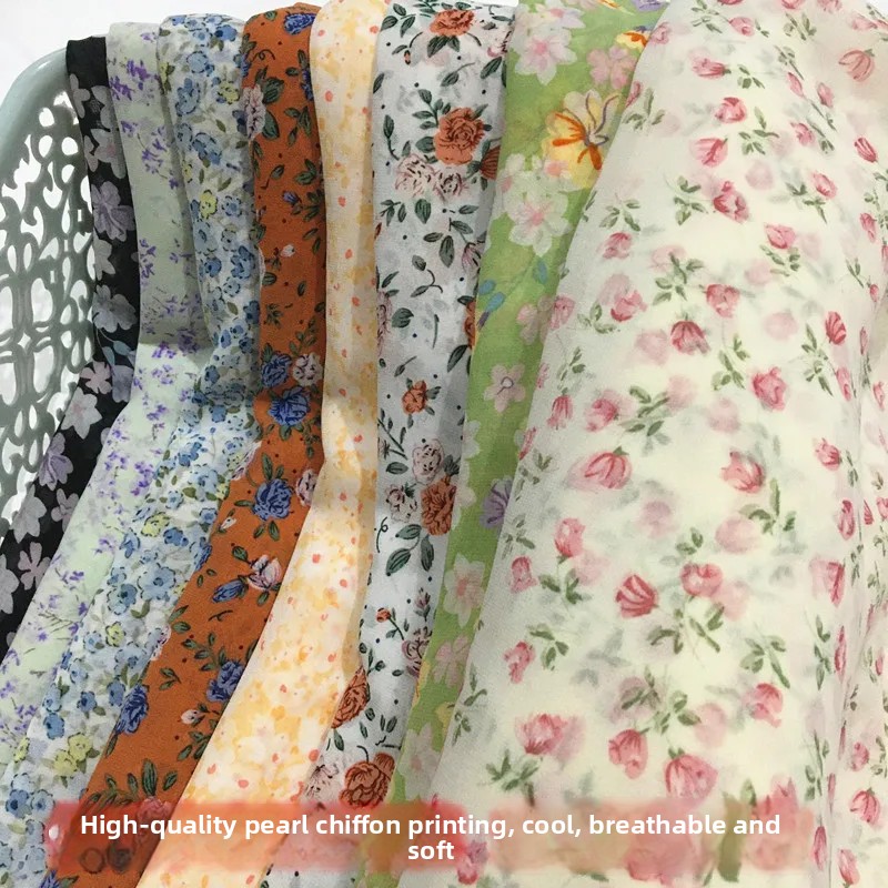 Flower Chiffon Fabric By The M - Soft Summer Yellow Clothing avis et prix