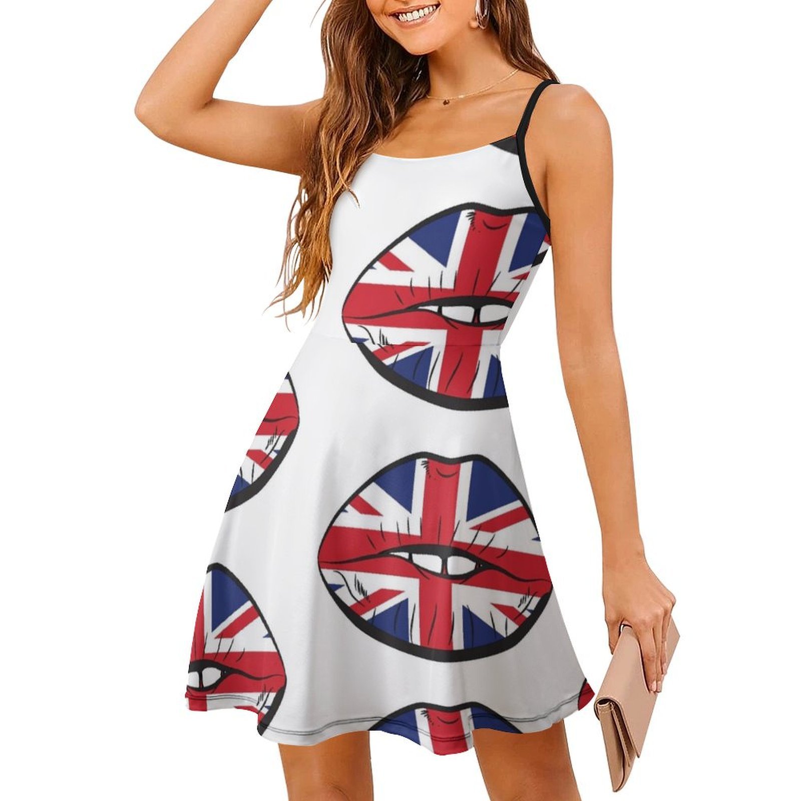 British Flag Fan Lips Uk Fan U - Womens Summer Clothing Uk avis et prix