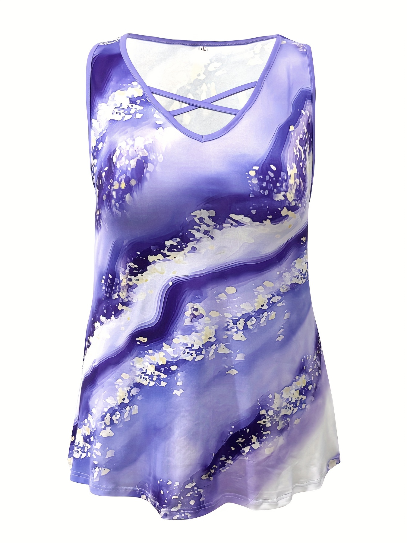 Plus Size Marble Print Tank To - Summer Clothing For Plus Size Women avis et prix