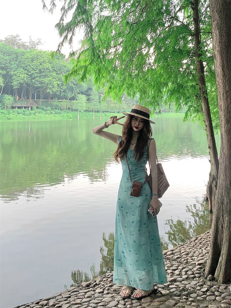 Floral Gradient A-Line Dress V - Summer Line Clothing Brand avis et prix