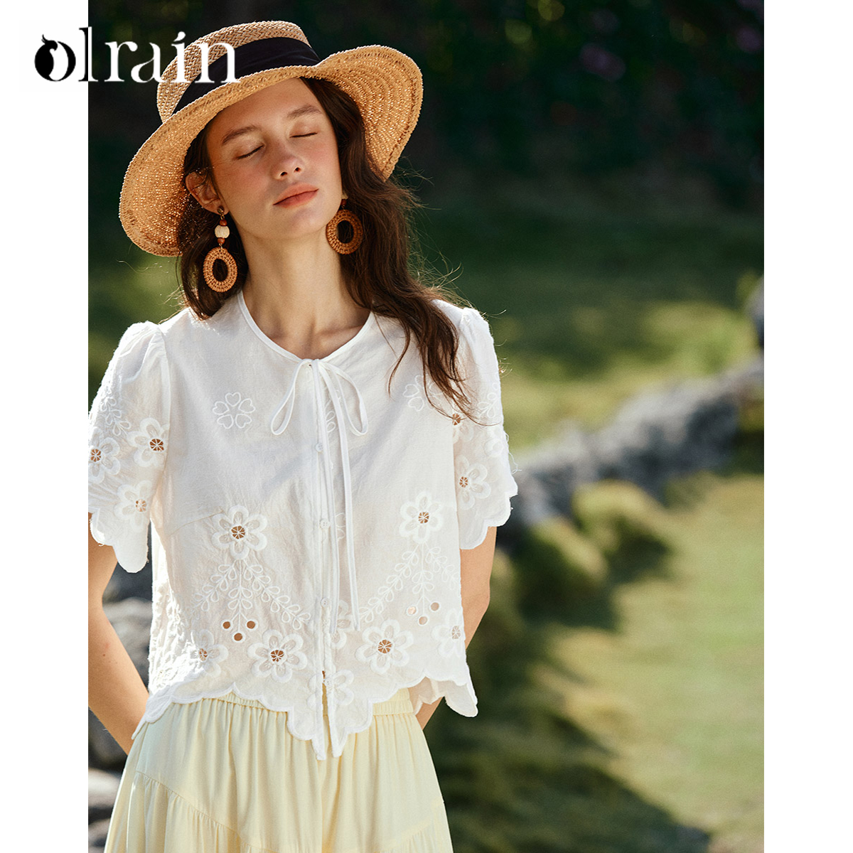 OLrain Women French Style Crop - Crop Blouse Linen avis et prix